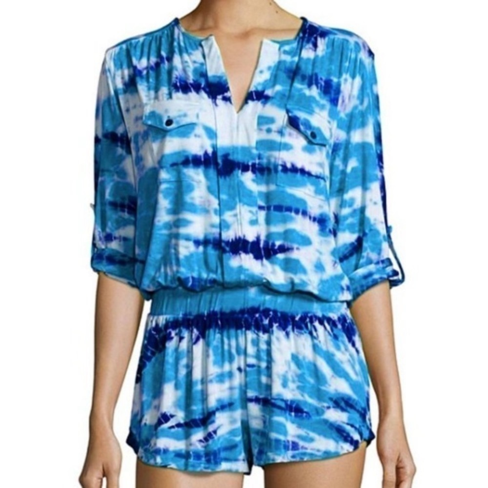 YOUNG Fabulous and Broke Blue Malik Tie Dye Romper